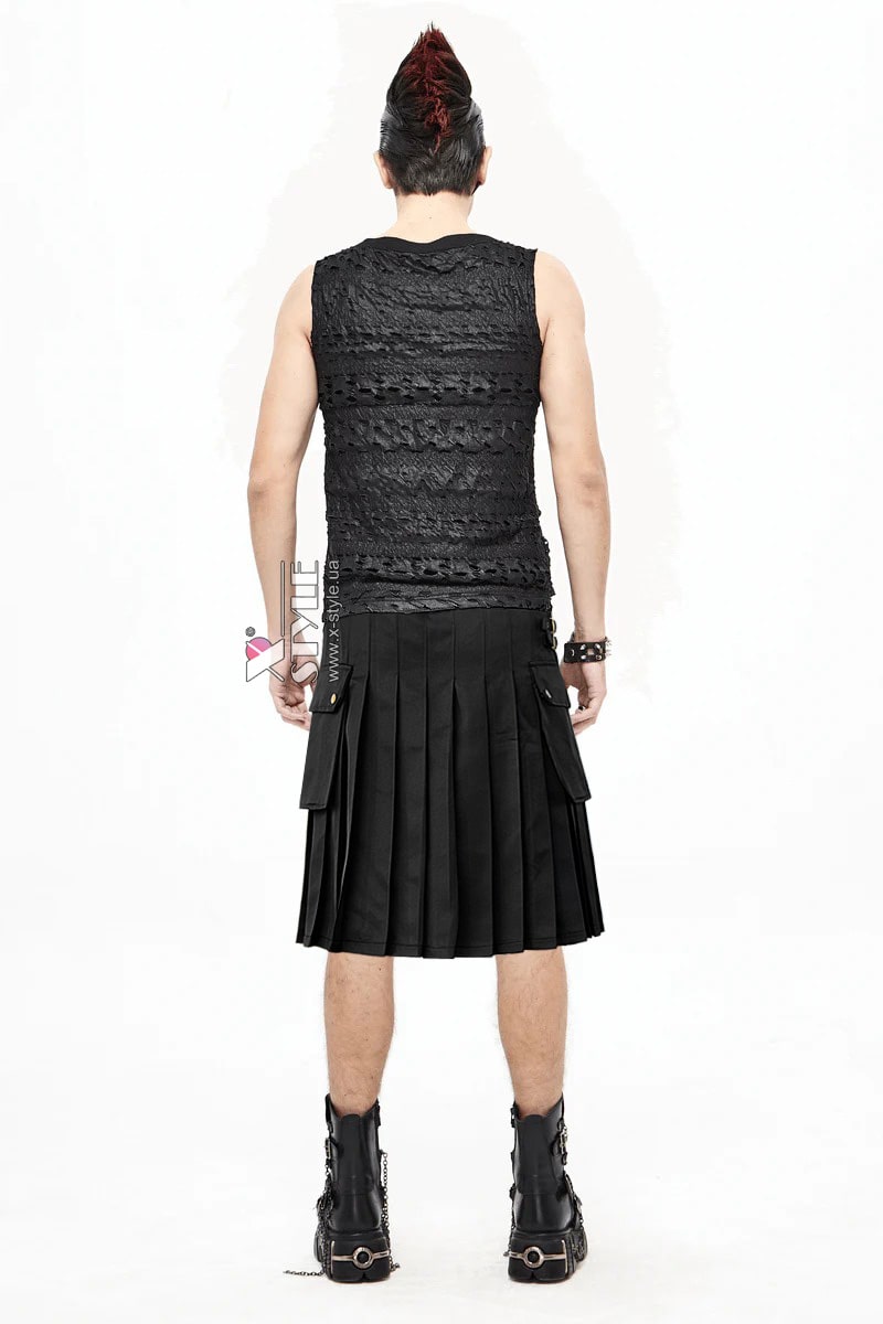 Black Kilt with Hanging Pockets