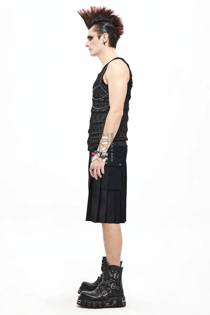 Black Kilt with Hanging Pockets