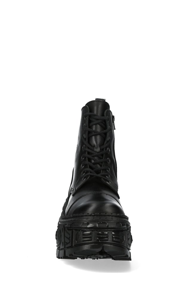 CRUST CASCO Black Leather Chunky Platform Boots