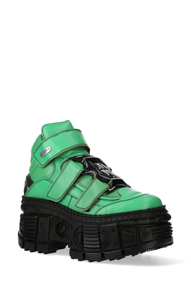TIMBER VERDE Chunky Leather Platform Sneakers