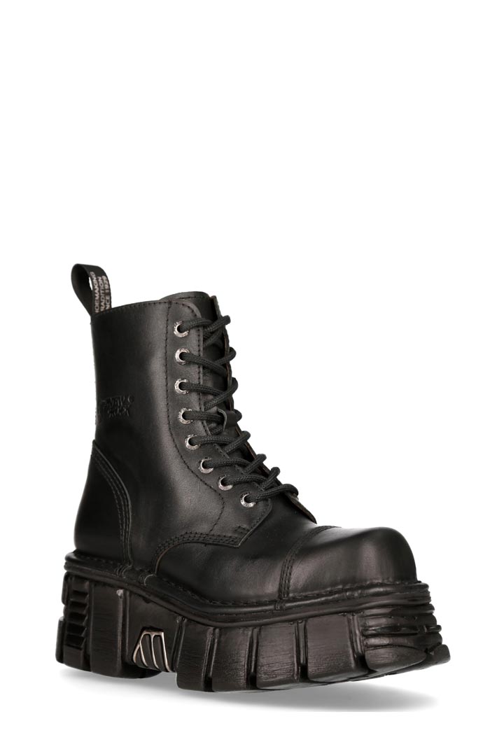 Черные кожаные ботинки на платформе New Rock