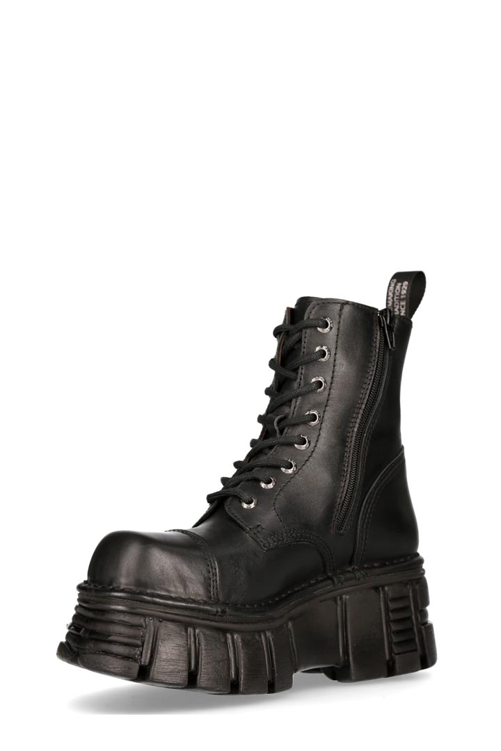 Черные кожаные ботинки на платформе New Rock