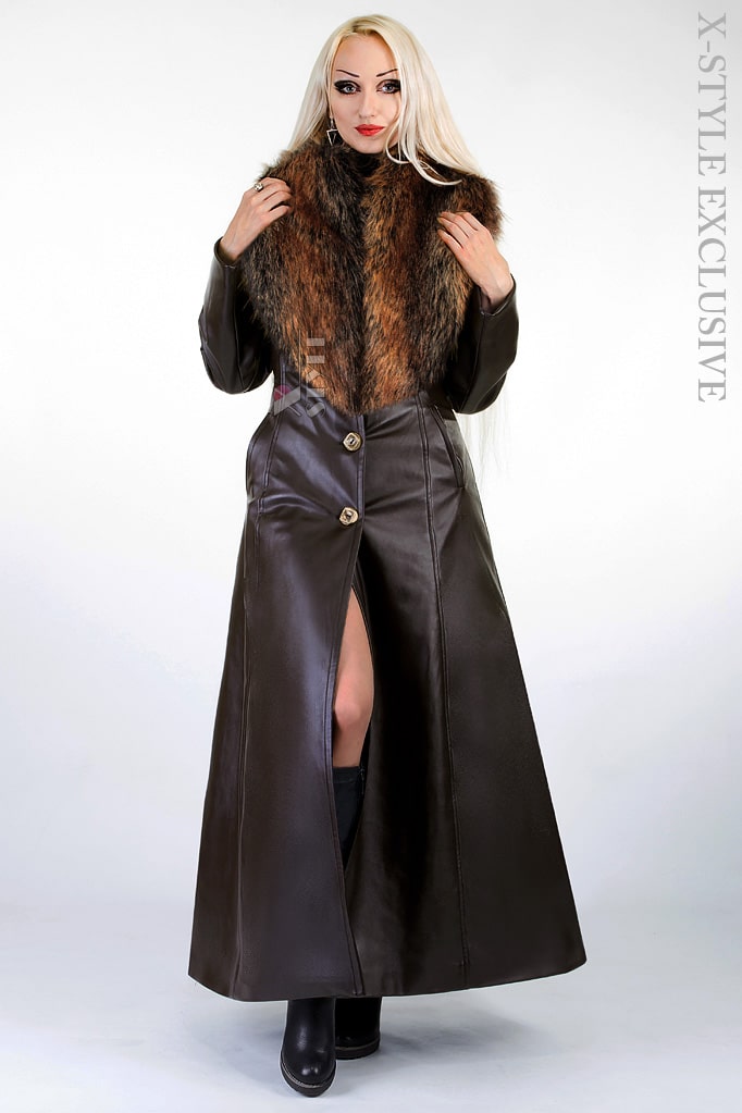 Long Winter Coat with Fur Collar X-Style