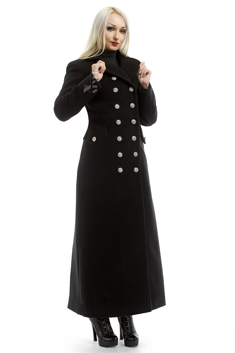Довге жіноче вовняне пальто X068
