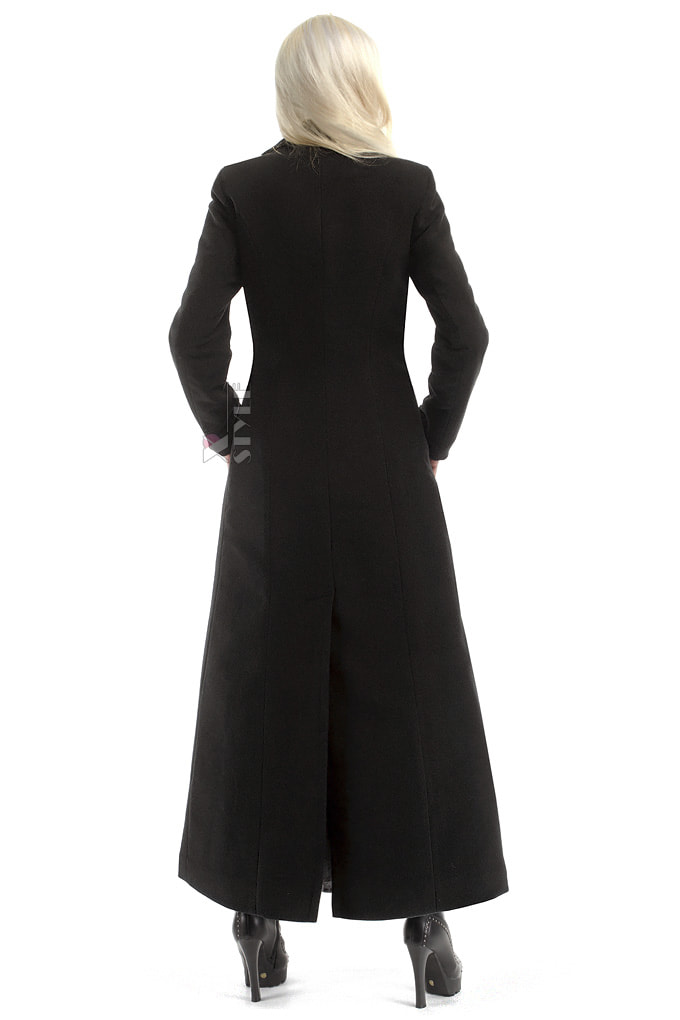 Длинное женское шерстяное пальто X068
