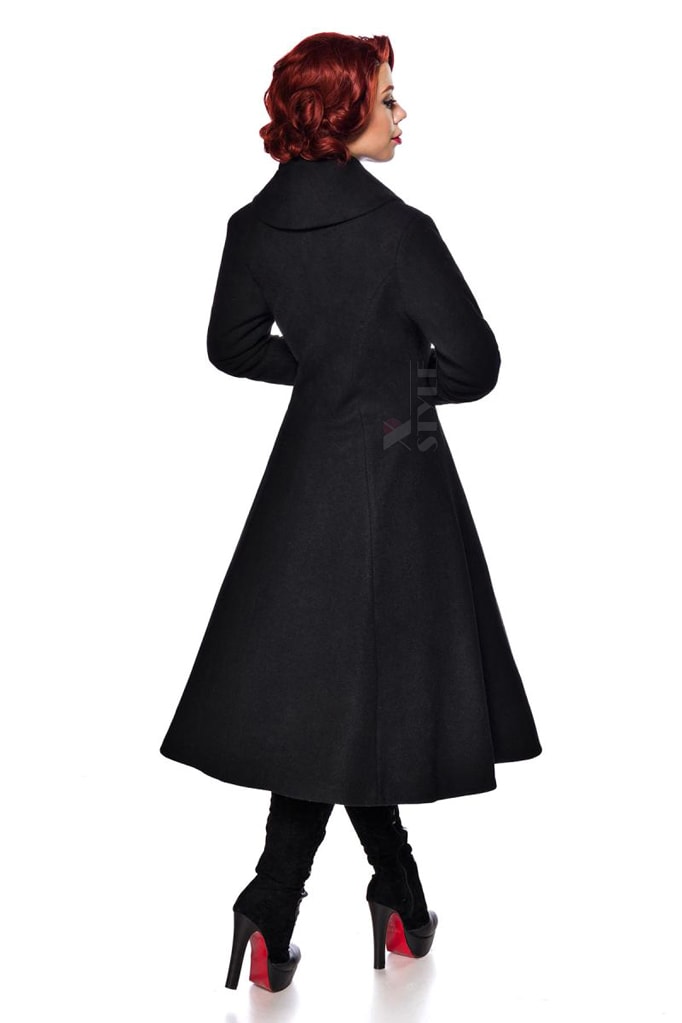 Длинное шерстяное пальто в стиле Ретро