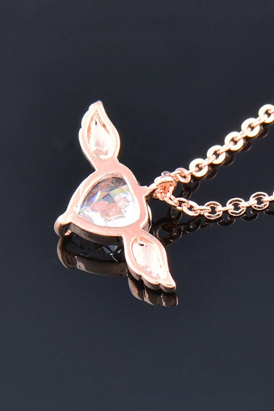Rose Gold-Plating Necklace with Cubic Zirconia