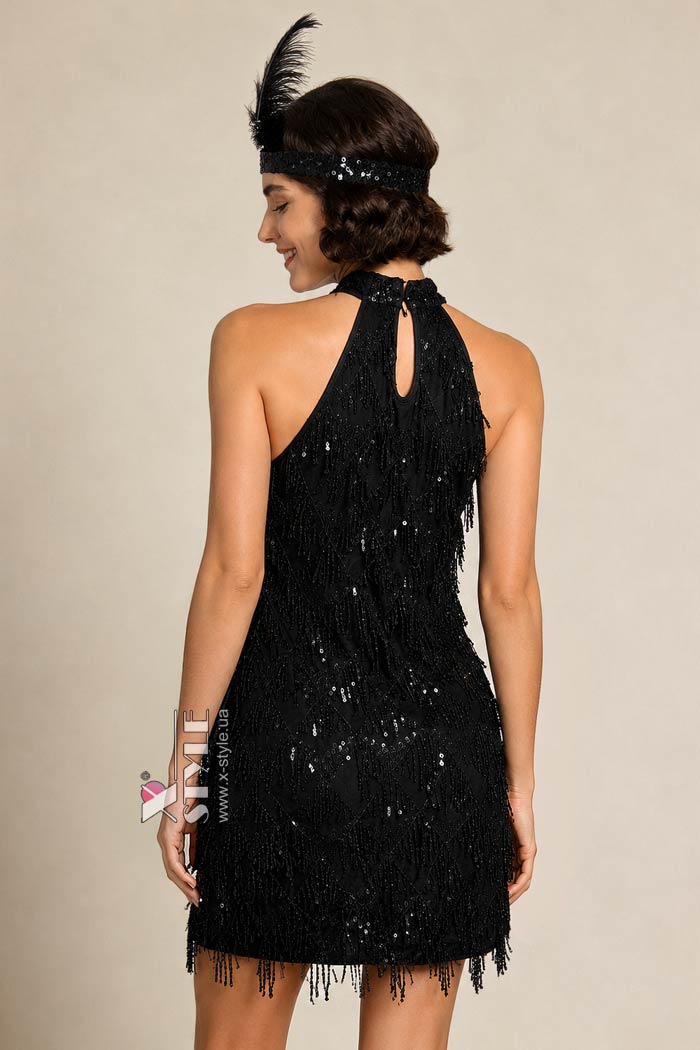 Gatsby Dress with Sequins and Fringe X612