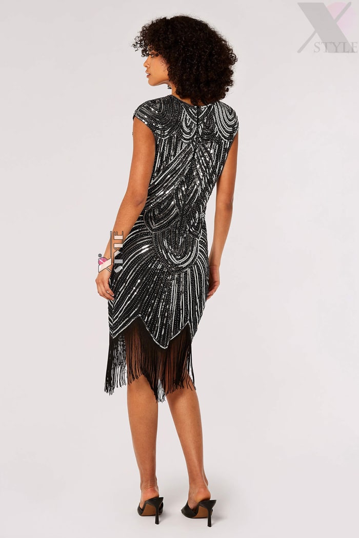 Flapper Party 20's Silver Sequin Dress X5526