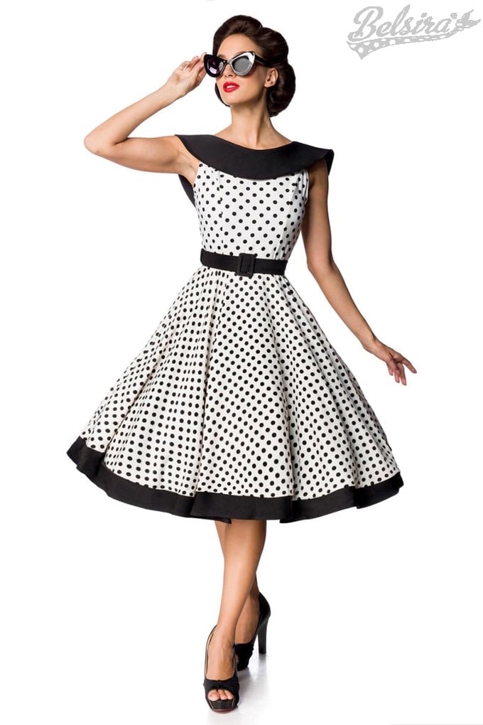 Vintage Swing Polka Dot Dress with Collar