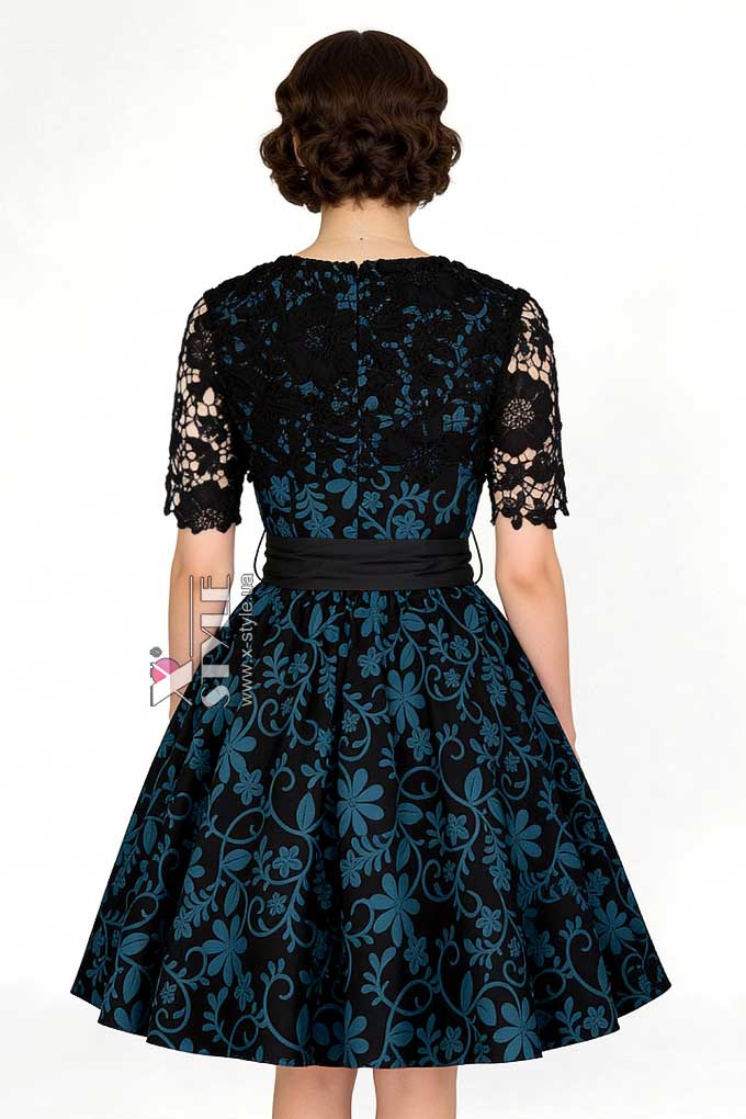 Винтажное платье с ажурной шалью и поясом