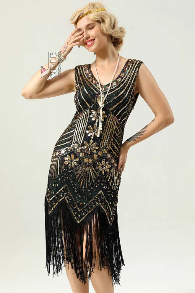 Блестящее платье с бахромой Gatsby Girl
