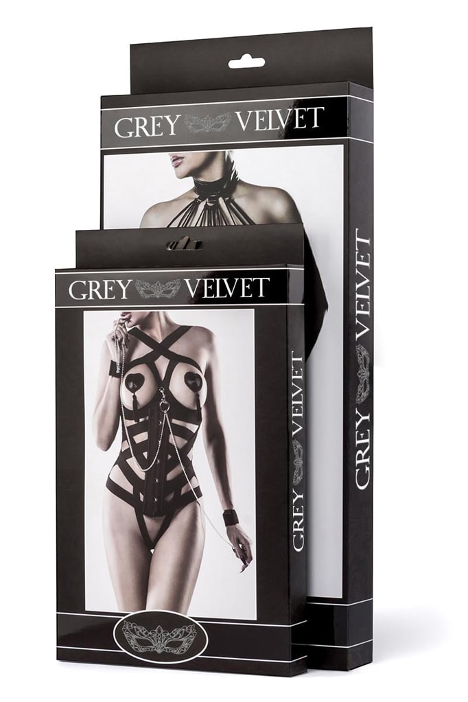 Grey Velvet Sexy 4 in 1 Set 