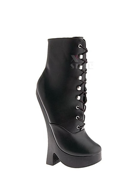 Devious Leather Ankle Boots with Unusual Heels