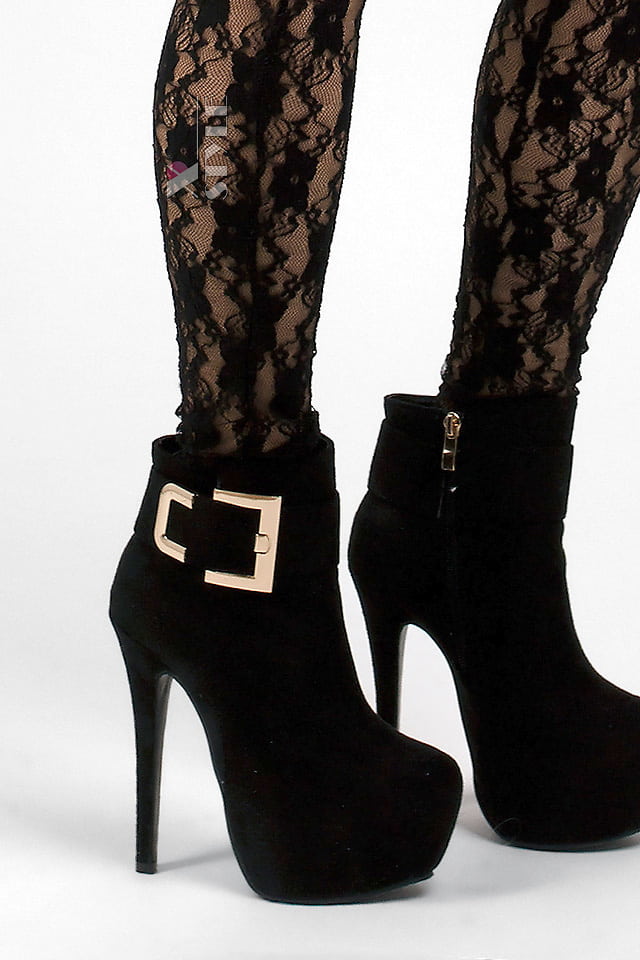 High Heel Ankle Boots with Buckles MF054