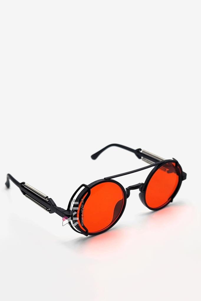 X135 Red Futuristic Cyberpunk Glasses + Pouch (905135)