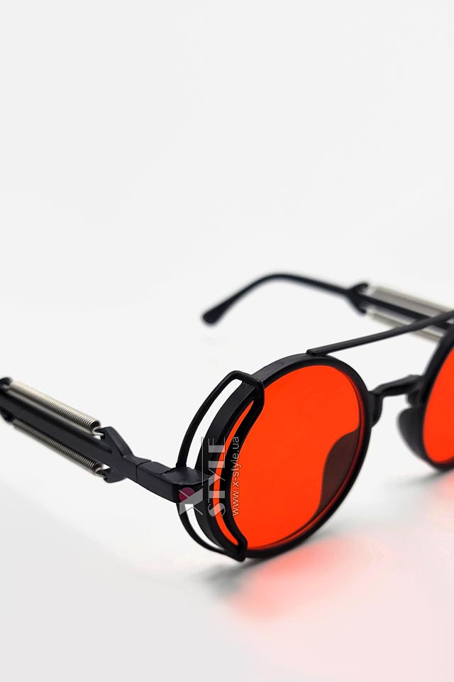 X135 Red Futuristic Cyberpunk Glasses + Pouch