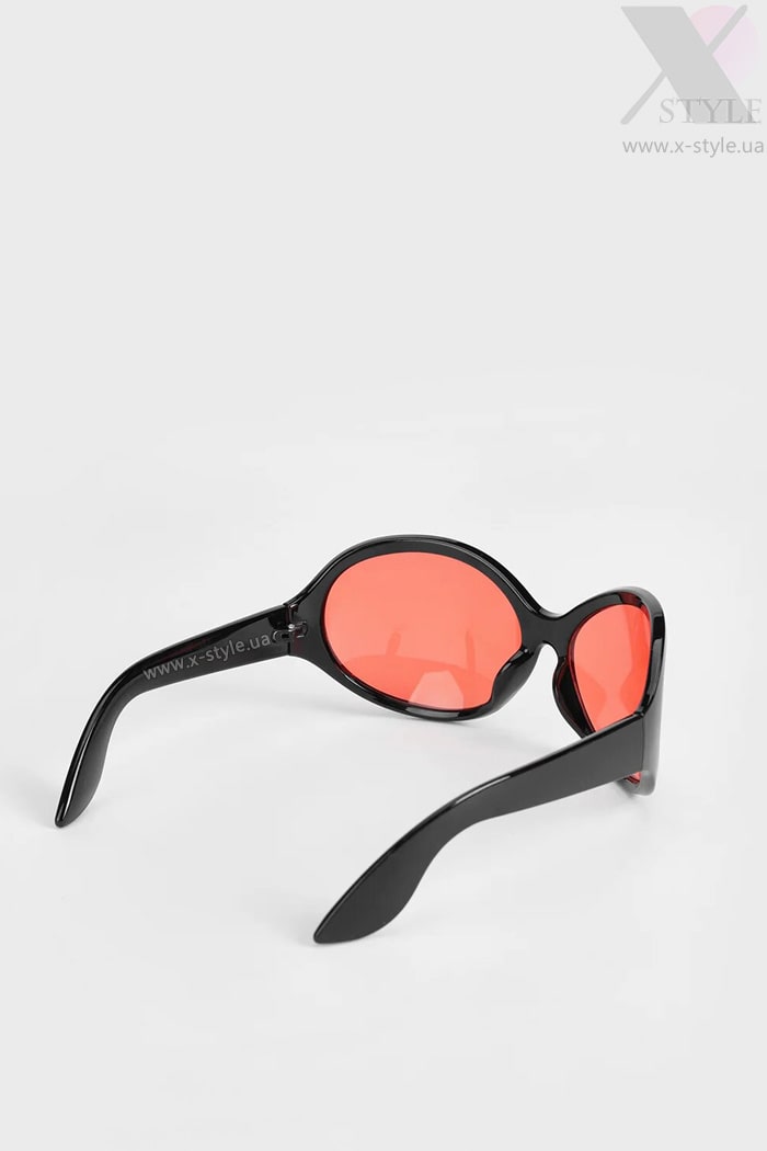 Women's Oval Sunglasses with Red Lens X158