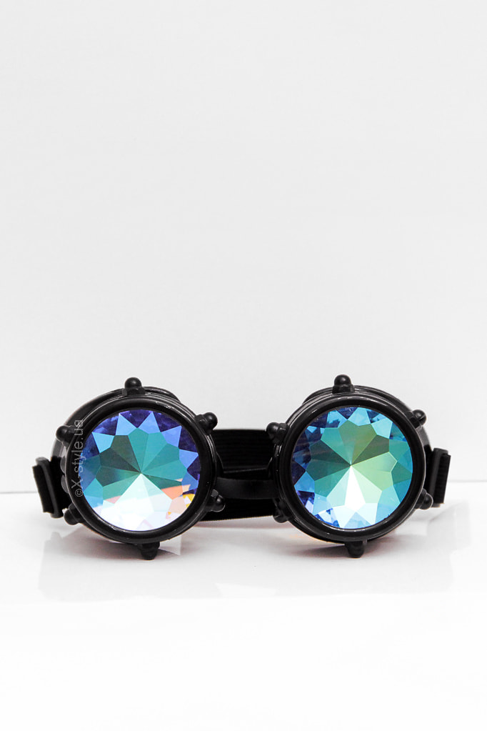 Black Kaleidoscope Goggles with Bolts X5125