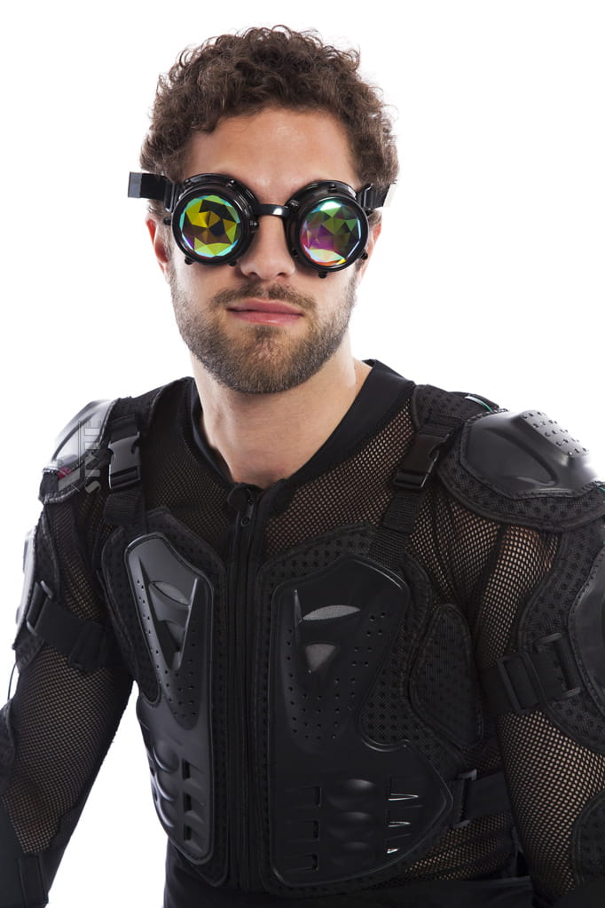 Black Kaleidoscope Goggles with Bolts X5125