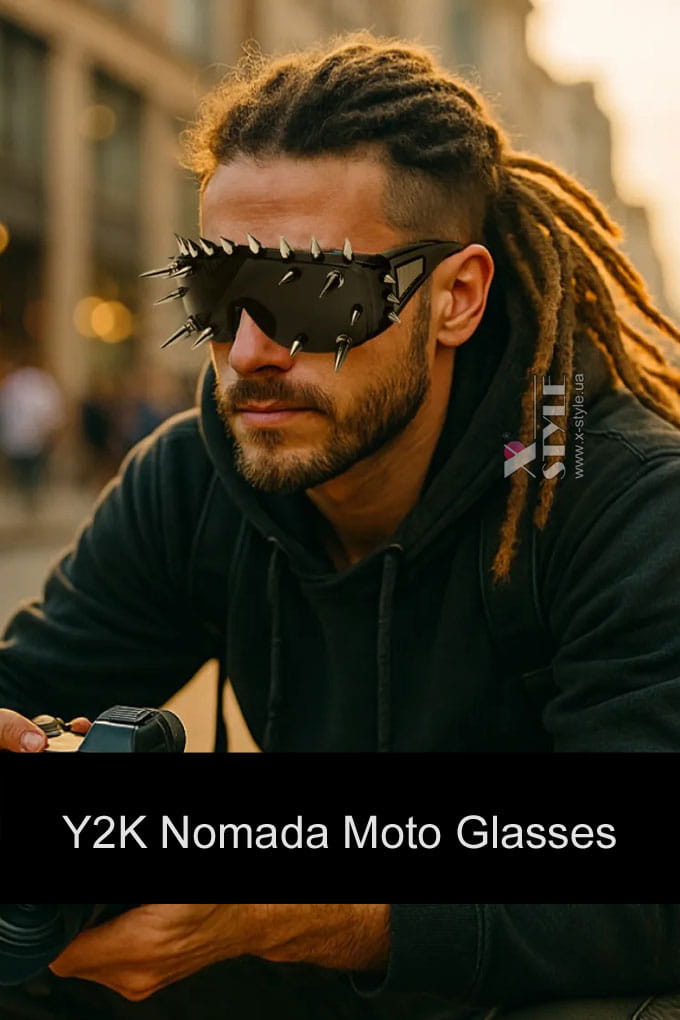 Очки Y2K Nomada Moto с шипами
