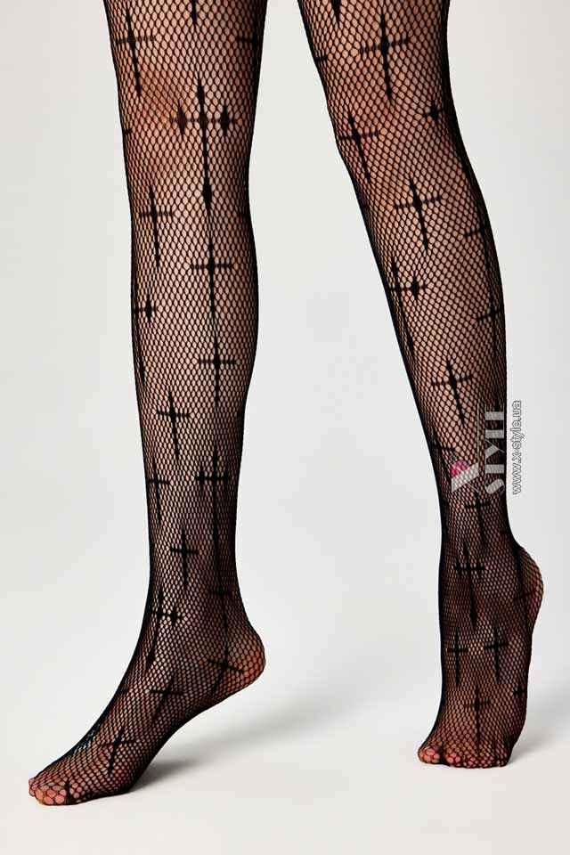 Fishnet Tights with Crosses KC4159