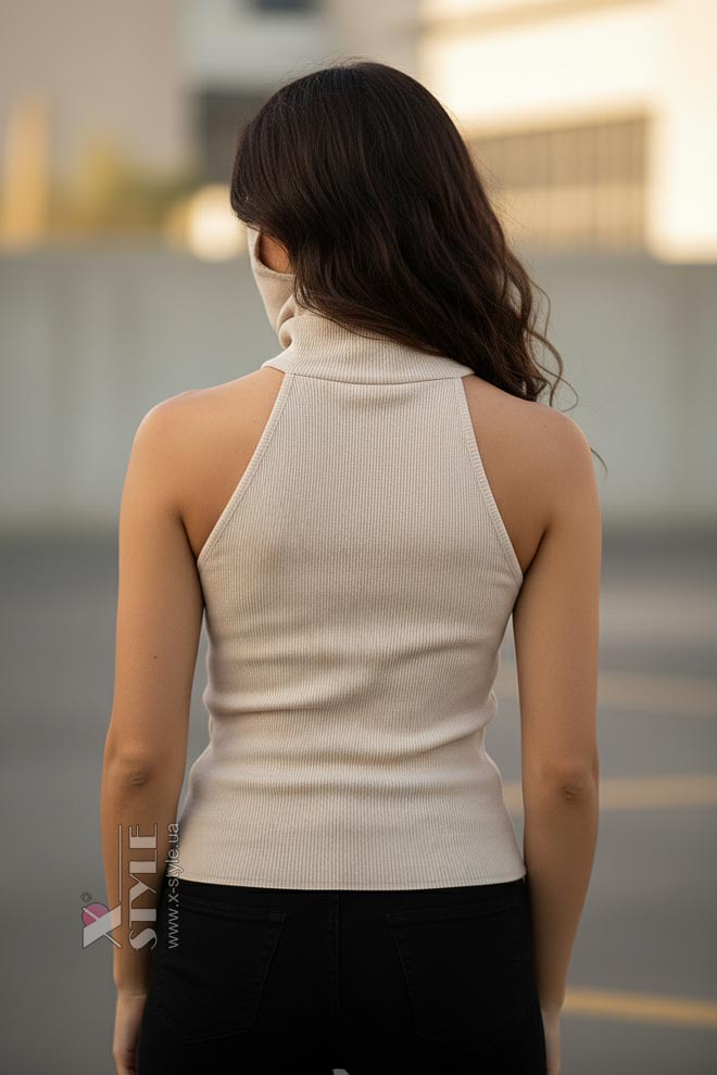 Топ-американка в рубчик с маской