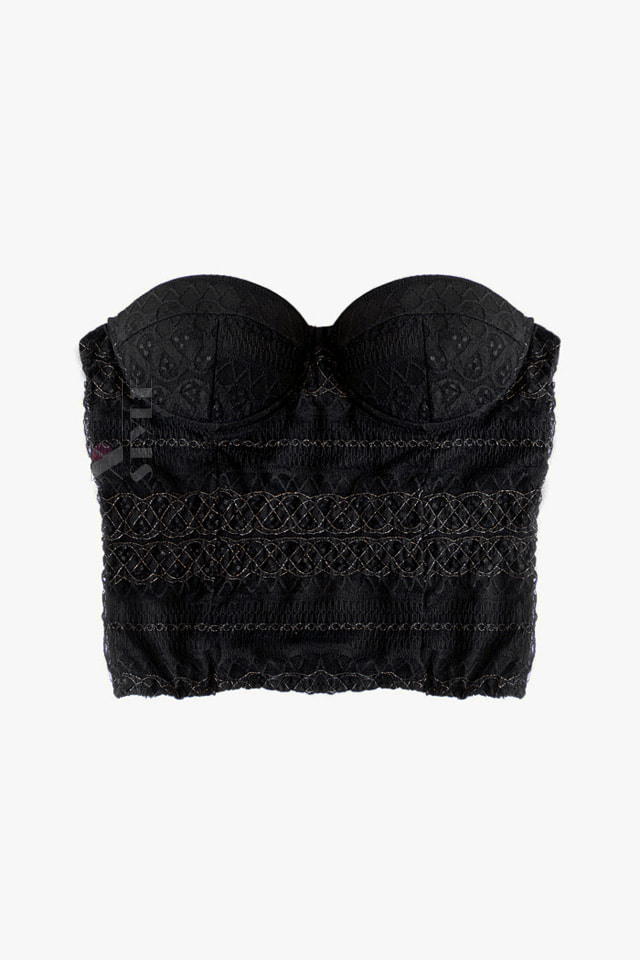 Textured Push-up Bustier Top
