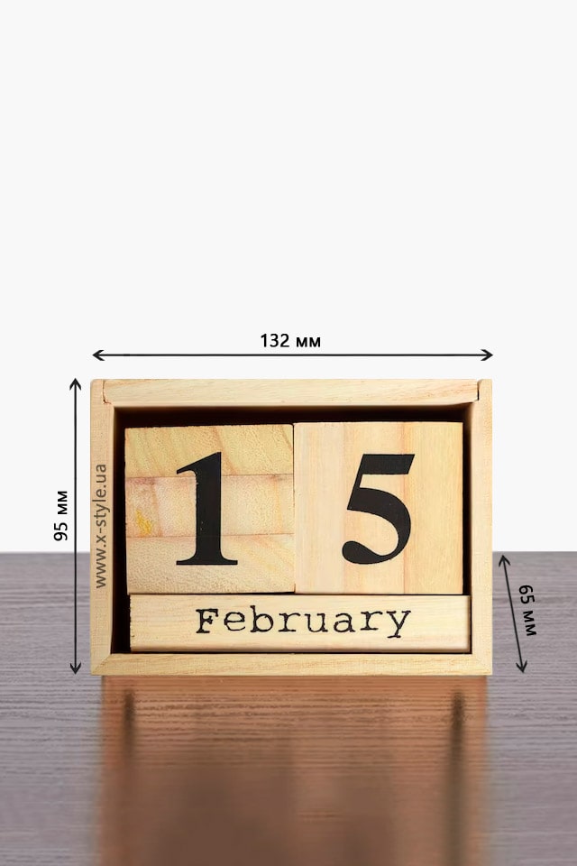 Деревянный вечный календарь кубики