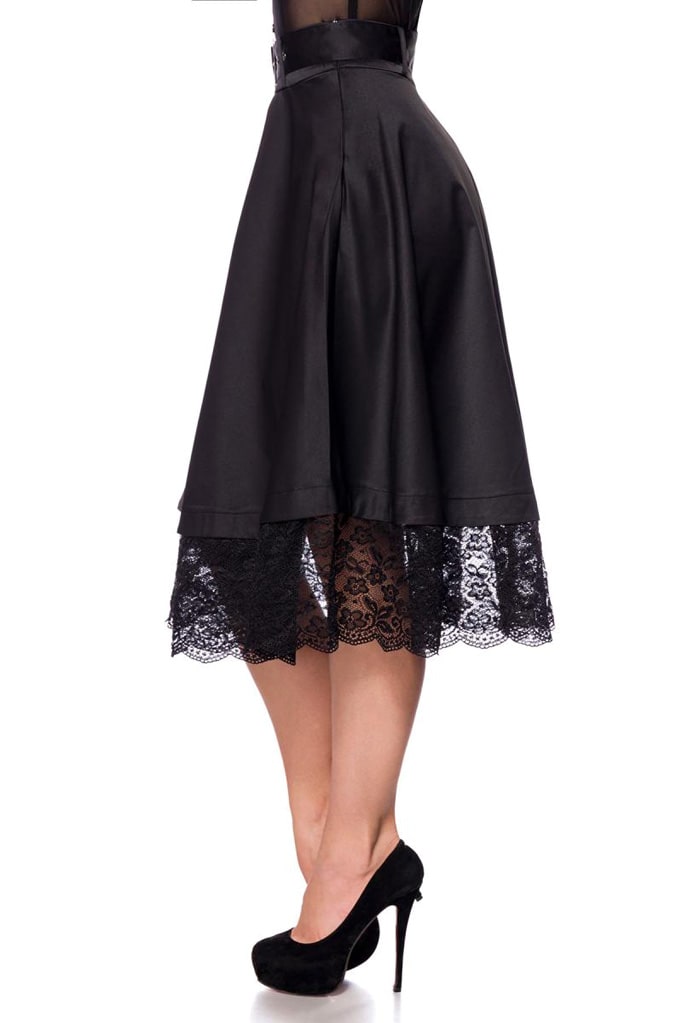 Wide Vintage Skirt with Lace