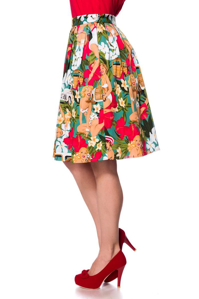 Bright Retro Pleated Skirt (cotton)