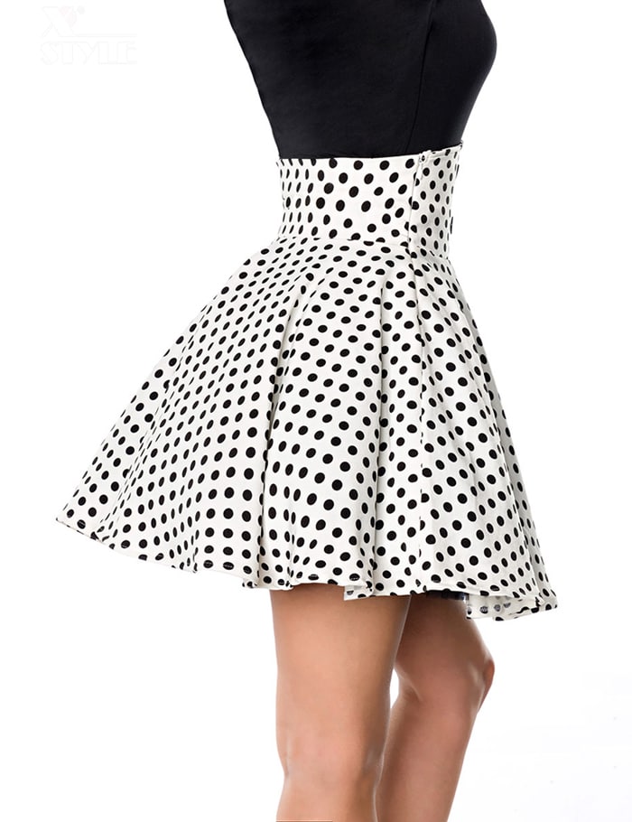 Polka Dot Short Skirt with Corset Belt